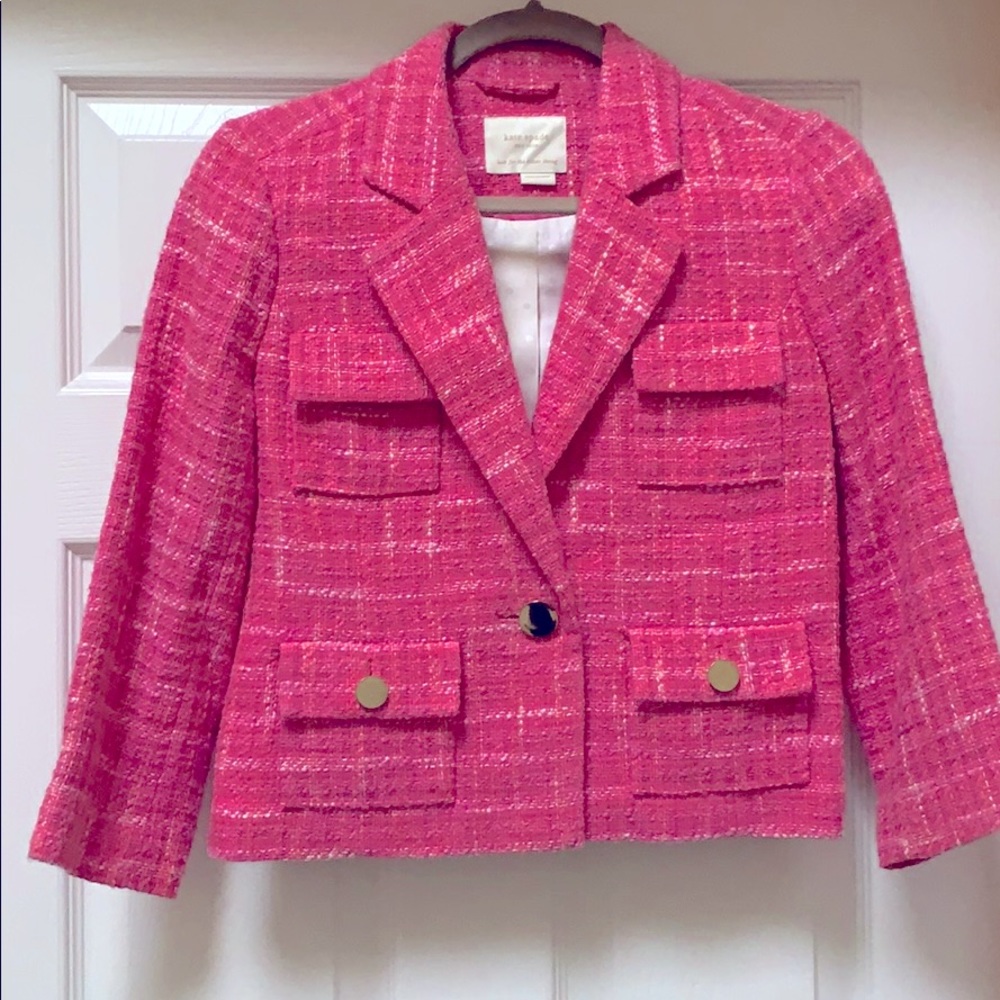 Kate Spade tweed pink blazer